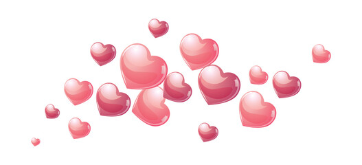 Pink hearts illustration banner