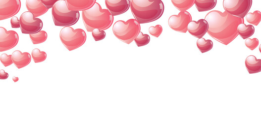 Pink hearts illustration banner