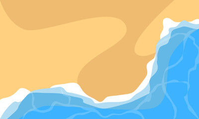 Aerial beach view illustration for summer background