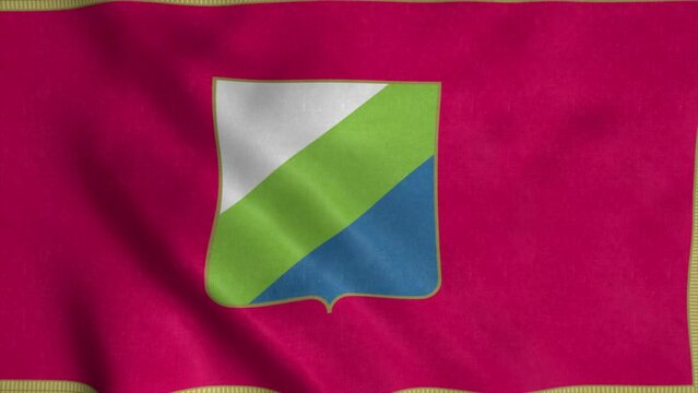 Abruzzo flag, Italy, waving in the wind, background