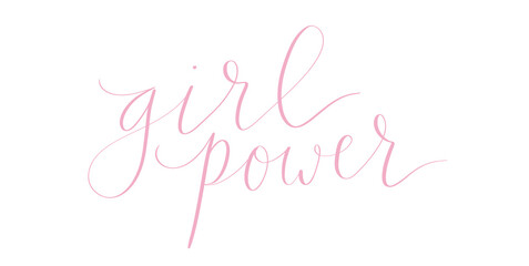 Fototapeta na wymiar Girl power handwritten lettering