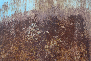 Closeup of an iron surface with cracks