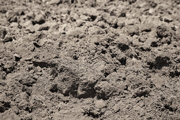Closeup of plowed land