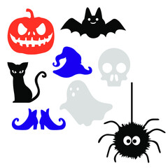 halloween icons set