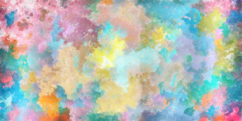 Abstract flowing digital fractal patterns in a painterly style - watercolor bright acrylic paint and ink styled symmetrical space and bright abstract concept