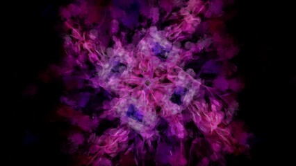 Fototapeta premium Abstract flowing digital fractal patterns in a painterly style - watercolor bright acrylic paint and ink styled symmetrical space and bright abstract concept