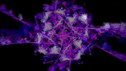 Abstract flowing digital fractal patterns in a painterly style - watercolor bright acrylic paint and ink styled symmetrical space and bright abstract concept