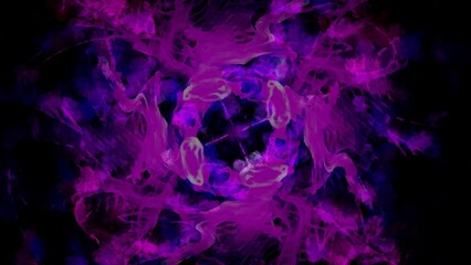 Abstract flowing digital fractal patterns in a painterly style - watercolor bright acrylic paint and ink styled symmetrical space and bright abstract concept