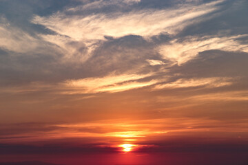 Cloudscape view at sunset