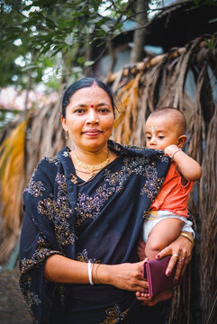 South Asian Cute Little Adorable Baby Boy With His Grandmother 