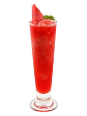 Watermelon smoothie in a glass isolated