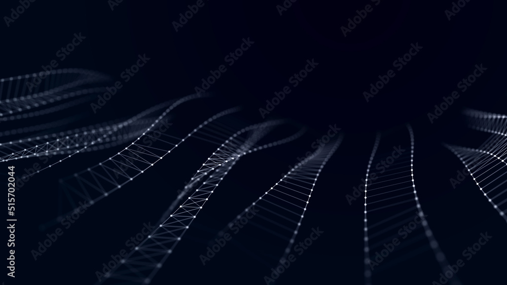 Poster abstract digital background science technology networks big data link 3d rendering.