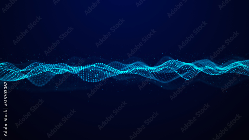 Poster futuristic glowing wave. the concept of big data. network connection. cybernetics. abstract dark bac