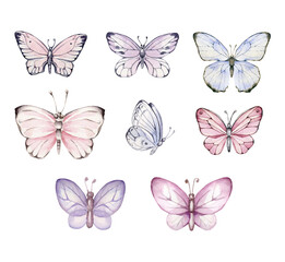 set of butterflies