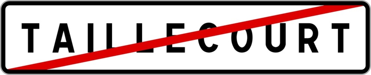 Obraz premium Panneau sortie ville agglomération Taillecourt / Town exit sign Taillecourt