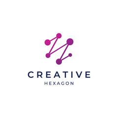 Logo box hexagon or cube and technology hexagon logo creative simple logo.By using modern template vector illustration editing.