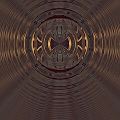 art deco style metallic abstract in gold and bronze on a brown and grey textured background