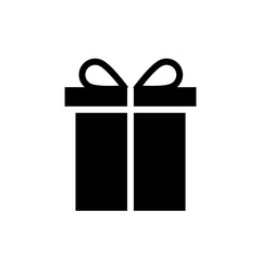 gift box, gift box with ribbon - vector icon	