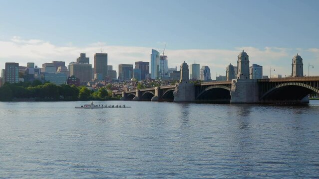 Boston Massachusetts Skyline Summer Morning Longfellow wide