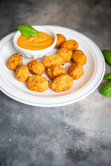 fish balls deep fried seafood cuisine fresh healthy meal food snack diet on the table copy space food background rustic top view