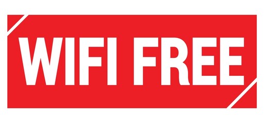 WIFI FREE text written on red stamp sign.