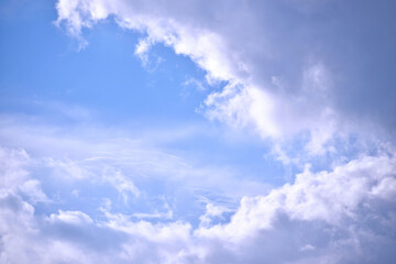 Blue sky with beautiful clouds. Clouds background.