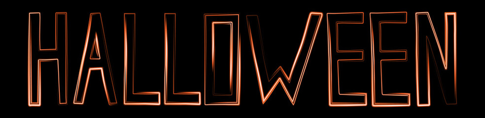 The inscription Halloween with a neon effect.
