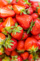 Fresh ripe delicious strawberries - healthy food and vegetarian