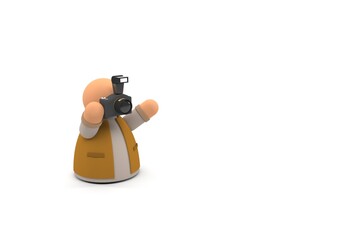 Fototapeta premium Photographer, representation of a photographer with a camera (3d illustration)