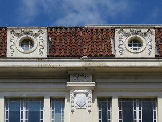 Fototapeta na wymiar Classic building with beautiful dormers in the city center of Brighton. United Kingdom. 