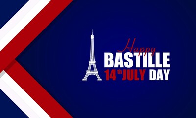 Fototapeta na wymiar Happy Bastille Day vector illustration. 
