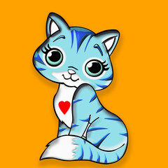 A beautiful painting of a cute cat