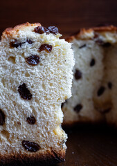 sliced Easter cake with raisin
