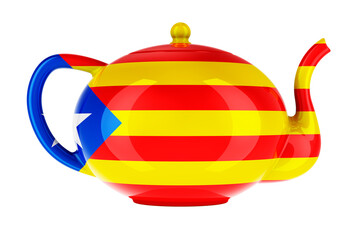 Obraz premium Teapot with Catalan flag, 3D rendering