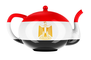 Obraz premium Teapot with Egyptian flag, 3D rendering