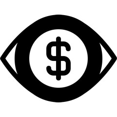 vision money glyph icon