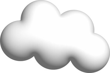 Cloud 3d icon on the white background.