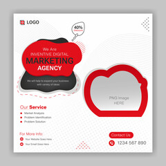 Digital marketing agency social media post design template for business, web post, web banner