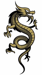 Obraz premium Chinese dragon image, isolated on white background.