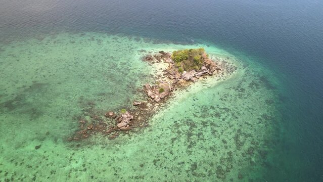 The aerial views of Koh Khai Nok and Koh Khai Nui islands in Thailand