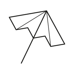 Umbrella vector illustration. Summer umbrella on the beach. Line icon of umbrella isolated on white background.