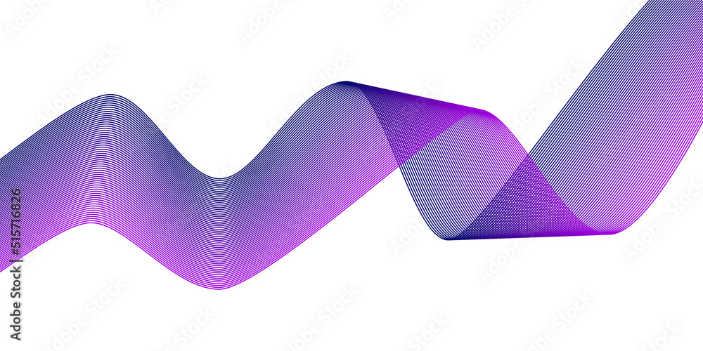 Poster creative wave of many purple lines on a white background isolated. curved smooth lines created using