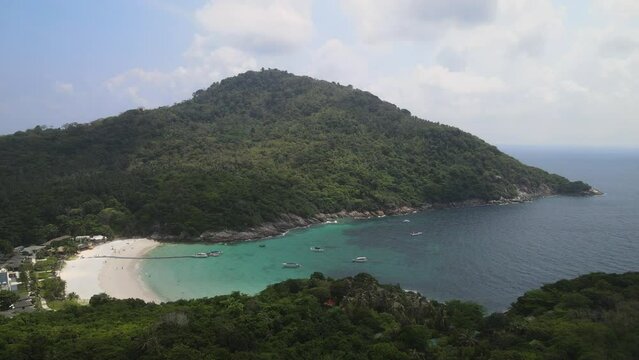 The aerial views of Ko Racha Yai island in Thailand