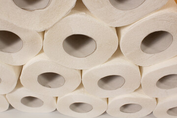white toilet paper roll, 100% cellulose