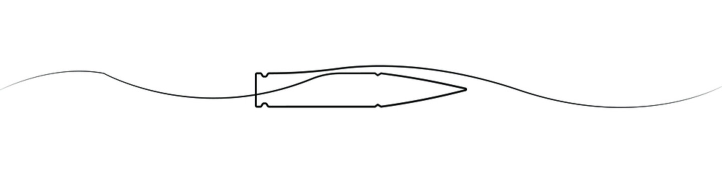 Bullet continuous line drawing vector. One line bullet vector background. Bullet linear icon. Continuous outline of a bullet.