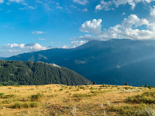 Beautiful landscape of mountainous area in the Italian Alps. Hiking place and travel destination.