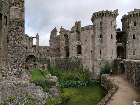 Raglan Castle, Wales, UK.