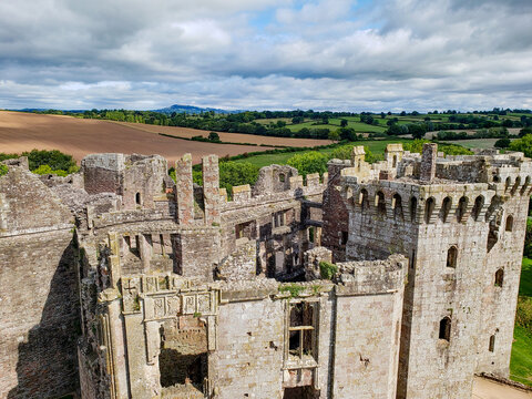 Raglan Castle, Wales, UK.