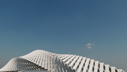 Futuristic white architecture background 3d render