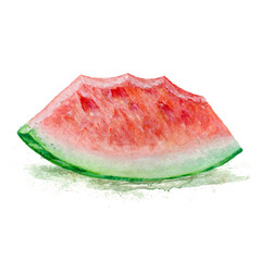 Watercolor illustration of watermelon slices isolated on a white background